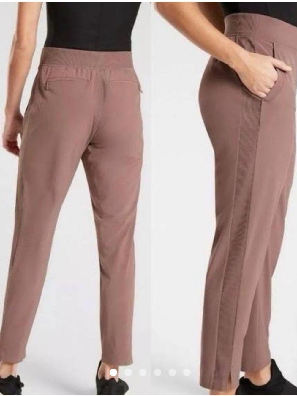 Athleta Straight-Leg Pull-On Pants in Mauve